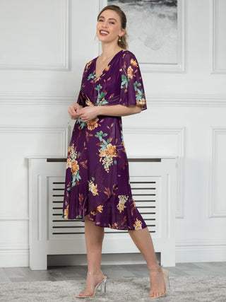 Sample Sale - Midi Dress, Purple Floral