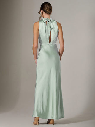 Halter Neck Maxi Dress, Green Jolie Moi Retail Halter Neck Maxi Dress, Green Jolie Moi Retail