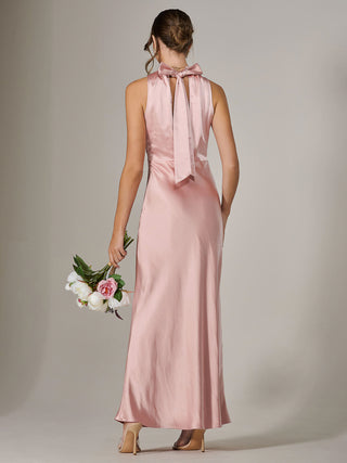 Halter Neck Maxi Dress, Pink Jolie Moi Retail Halter Neck Maxi Dress, Pink Jolie Moi Retail