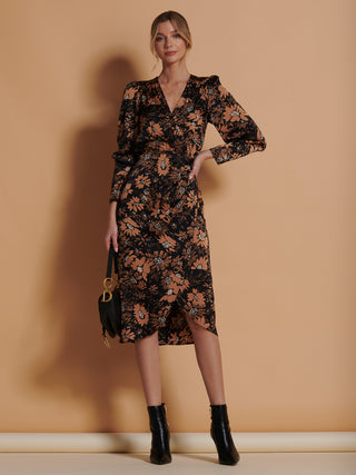 brown floral bodycon dress Buy Lipsy Chocolate Brown Floral Long Sleeve Ruched Jersey Bodycon Dress from Next USA