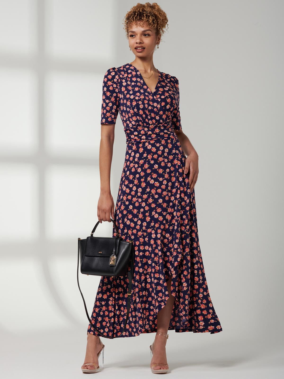 Polka dot outlet frill hem dress