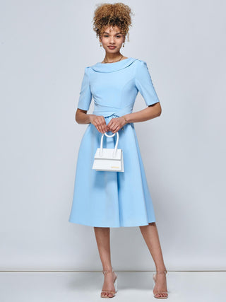 Cocktail Dresses Sky Blue Knee Length Dress Navy Blue Cocktail Dress Blue Chiffon Dress Knee Length Beckie Fold Over Detail Flared Dress, Light Blue Jolie Moi Retail Cocktail Dresses Sky Blue Knee Length Dress Navy Blue Cocktail Dress Blue Chiffon Dress Knee Length Beckie Fold Over Detail Flared Dress, Light Blue Jolie Moi Retail