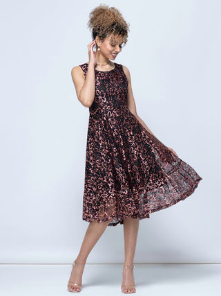 Black Bonnie Contrast Lace Midi Dress – Jolie Moi Retail
