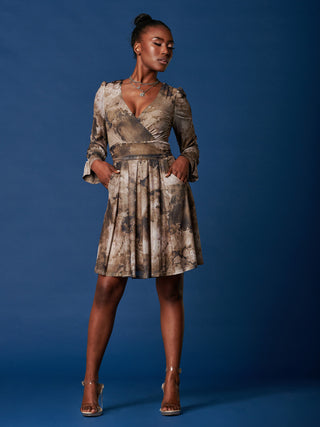 Long Sleeve Mesh Skater Dress, Abstract Multi Jolie Moi Retail Long Sleeve Mesh Skater Dress, Abstract Multi Jolie Moi Retail
