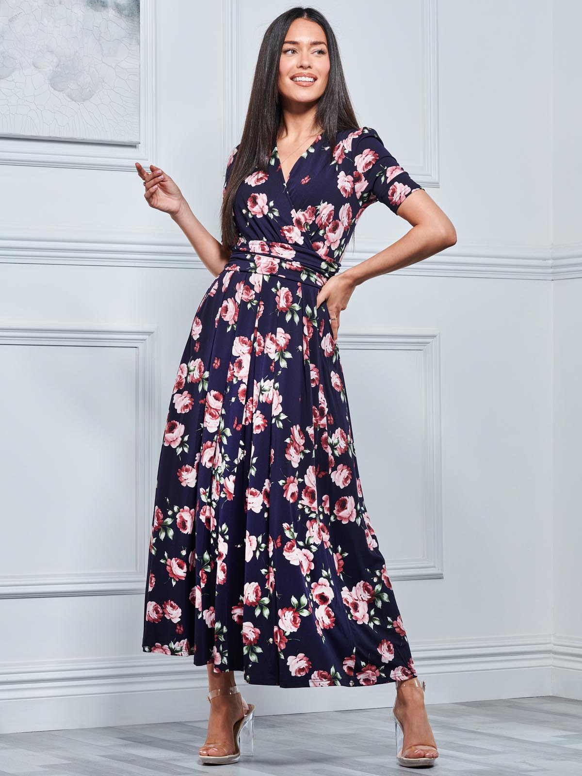 Floral wrap hotsell front dress