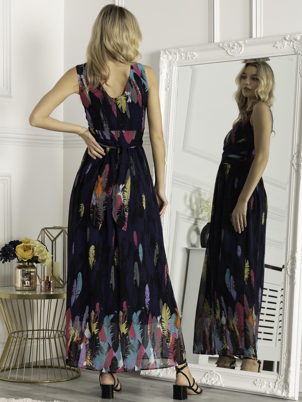 Belted maxi hot sale