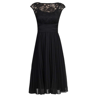 Cindy Lace Bodice Pleated Dress, Black Jolie Moi Retail Cindy Lace Bodice Pleated Dress, Black Jolie Moi Retail