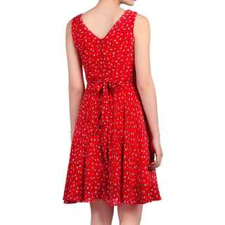 Jolie Moi Floral Print Chiffon Dress, Red Floral