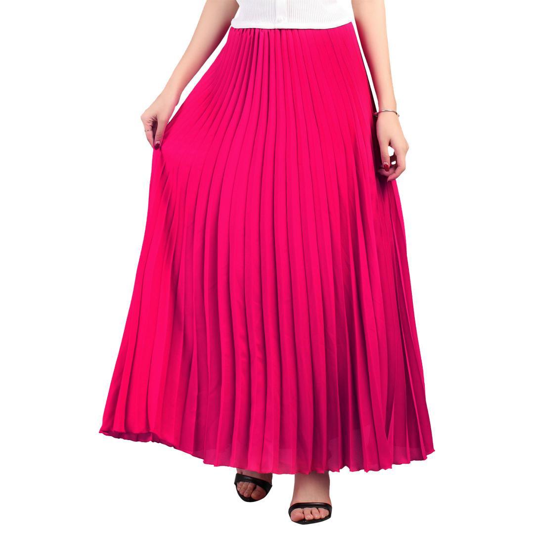 Jolie moi pleated hotsell crepe maxi skirt navy