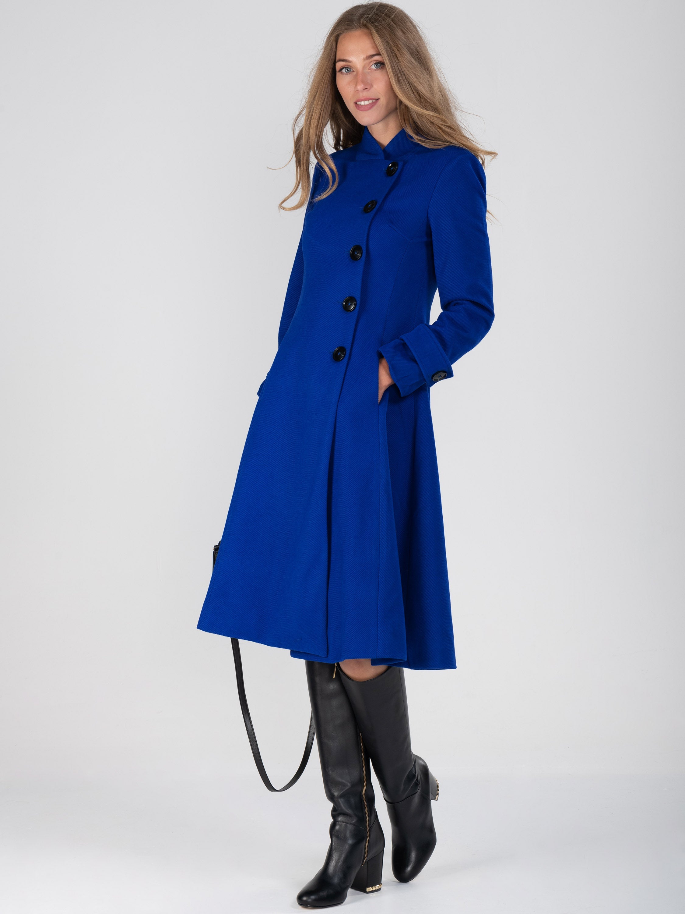 Jolie moi button deals front flared coat