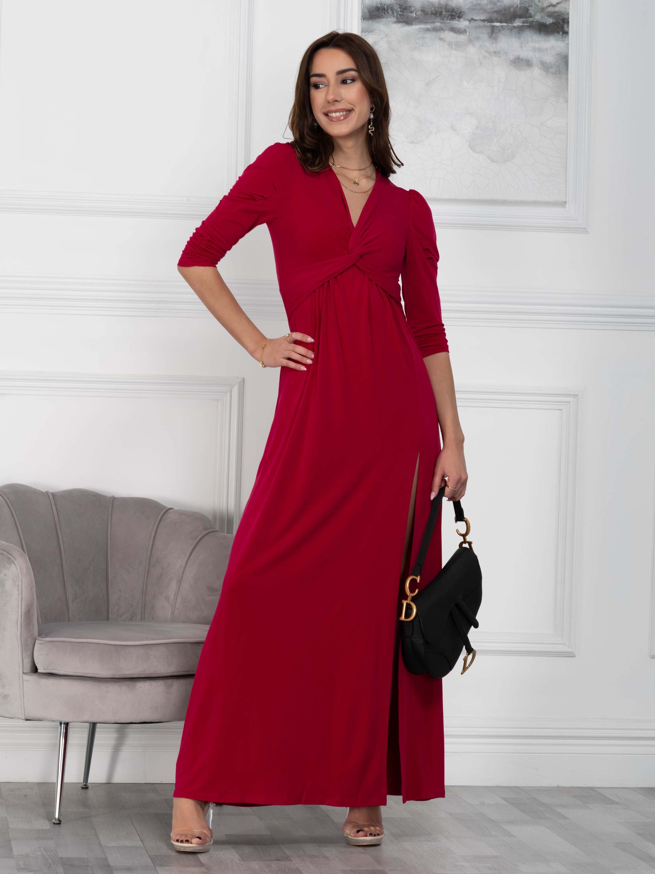 Maxi dress with store knot front detail