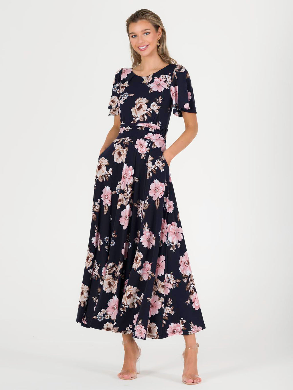 Navy Jungle Jersey Amelie Dress