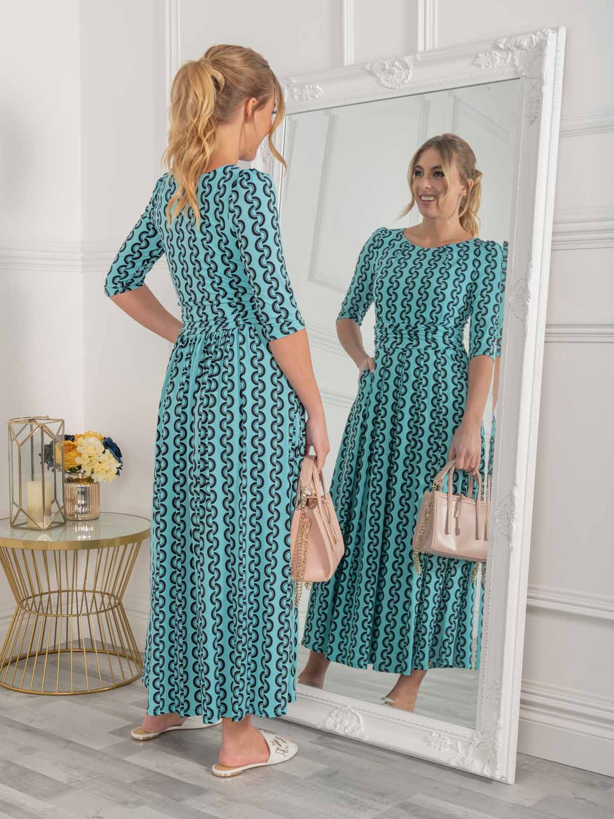 3 quarter shop sleeve maxi dress