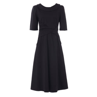 Fold Over Collar 50s Dress, Black