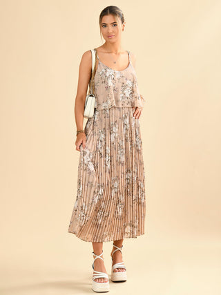 Sample Sale - Pleated Maxi Dress, Dusty Pink