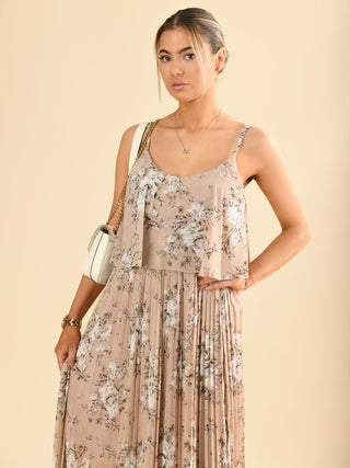 Sample Sale - Pleated Maxi Dress, Dusty Pink