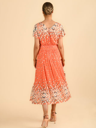 Sample Sale - Maxi Dress, Orange Floral