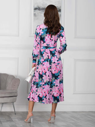 Jolie Moi Allyn Long Sleeved Maxi Dress, Floral Multi