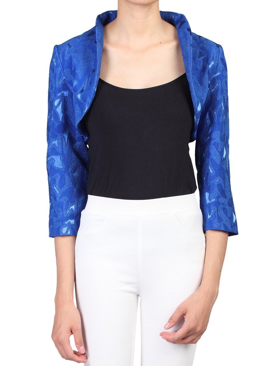 Royal blue lace bolero cheap jacket