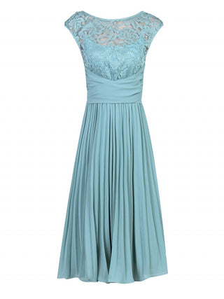 Cindy Lace Bodice Pleated Dress, Duck Egg Blue Jolie Moi Retail Cindy Lace Bodice Pleated Dress, Duck Egg Blue Jolie Moi Retail