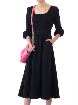 Jolie Moi Bell Sleeve Midi Dress, Black