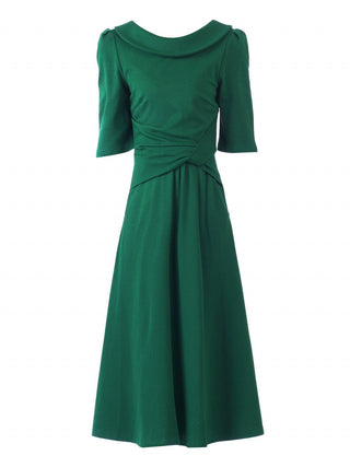 Roll Collar 50s Dress, Green
