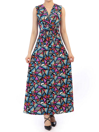 Jolie Moi Twists Front Maxi Dress, Royal Multi