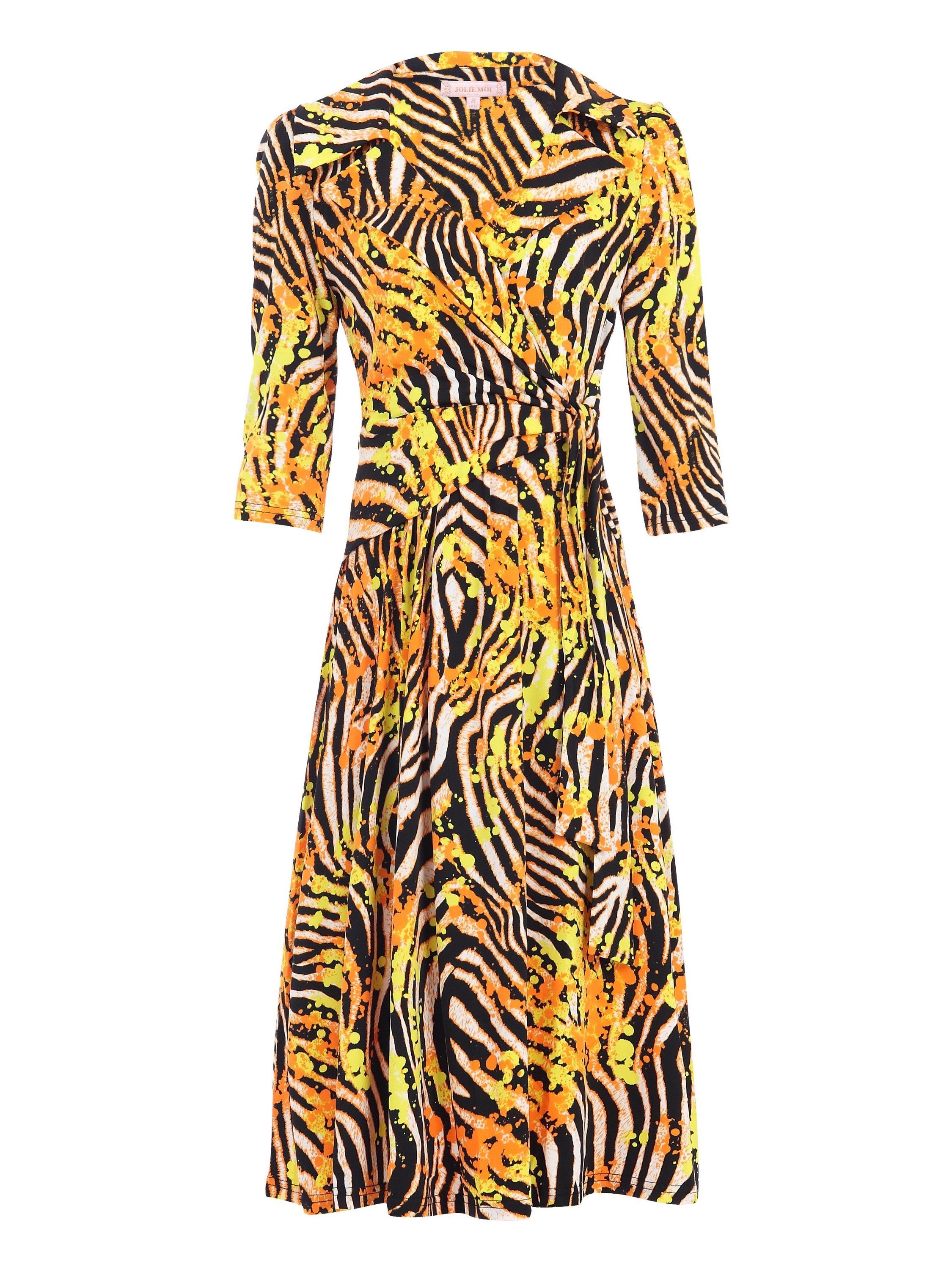 Yellow and black hot sale tiger print dress