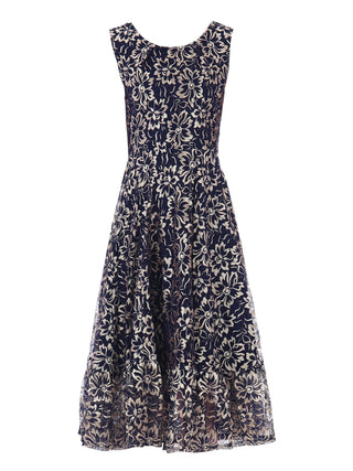 Navy Bonnie Contrast Lace Midi Dress – Jolie Moi Retail