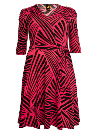 Plus Size Twist Front Maxi Dress, Pink Geo