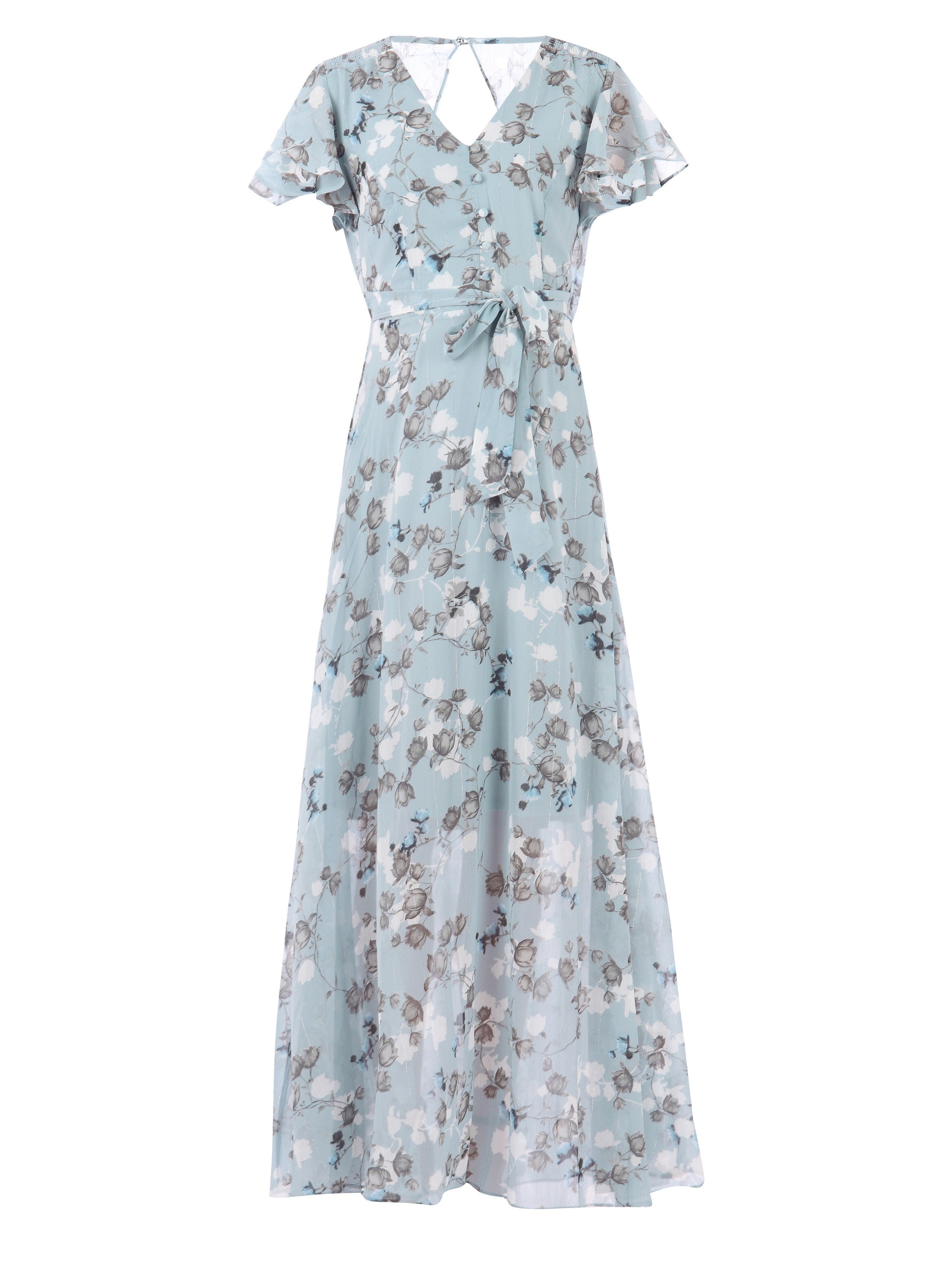 Long grey 2025 floral dress