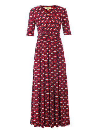 Wrap Front Jersey Maxi Dress, Red Multi