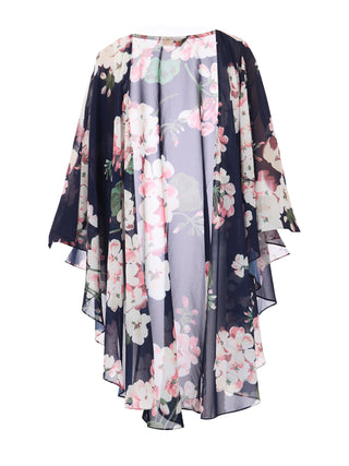 Floral Chiffon Kimono Jacket , Navy Floral – Jolie Moi Retail