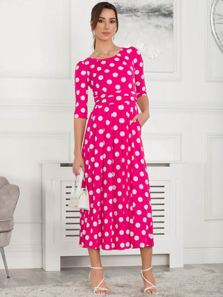 Jolie Moi Deasia Polka Dot Print Maxi Dress, Pink Polka – Jolie Moi Retail Jolie Moi Deasia Polka Dot Print Maxi Dress, Pink Polka – Jolie Moi Retail