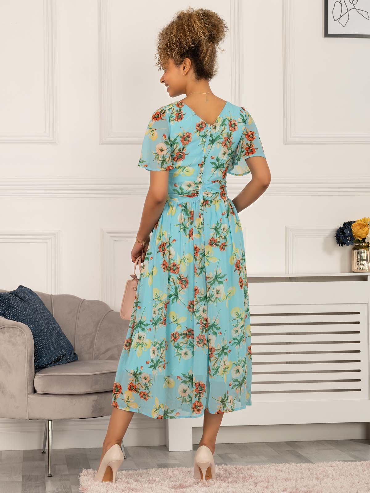 Chiffon floral dresses hot sale uk