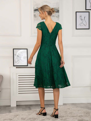 Cap Sleeve Lace Prom Dress, Green Jolie Moi Retail Cap Sleeve Lace Prom Dress, Green Jolie Moi Retail