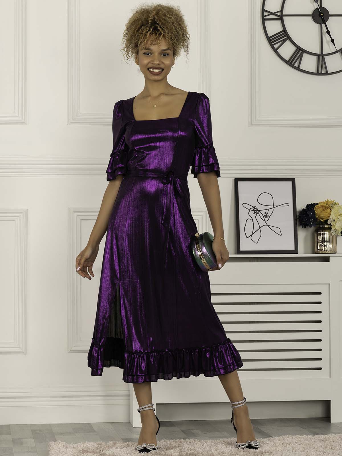 Dark purple 2025 midi dress