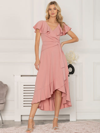 Jolie Moi Alleigh Frill Maxi Dress, Dusty Pink Jolie Moi Retail Jolie Moi Alleigh Frill Maxi Dress, Dusty Pink Jolie Moi Retail