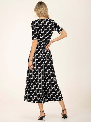 Jolie Moi Akayla Printed Jersey Maxi Dress, Black Geo