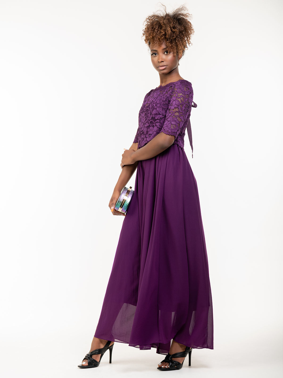 Deep sales purple dress