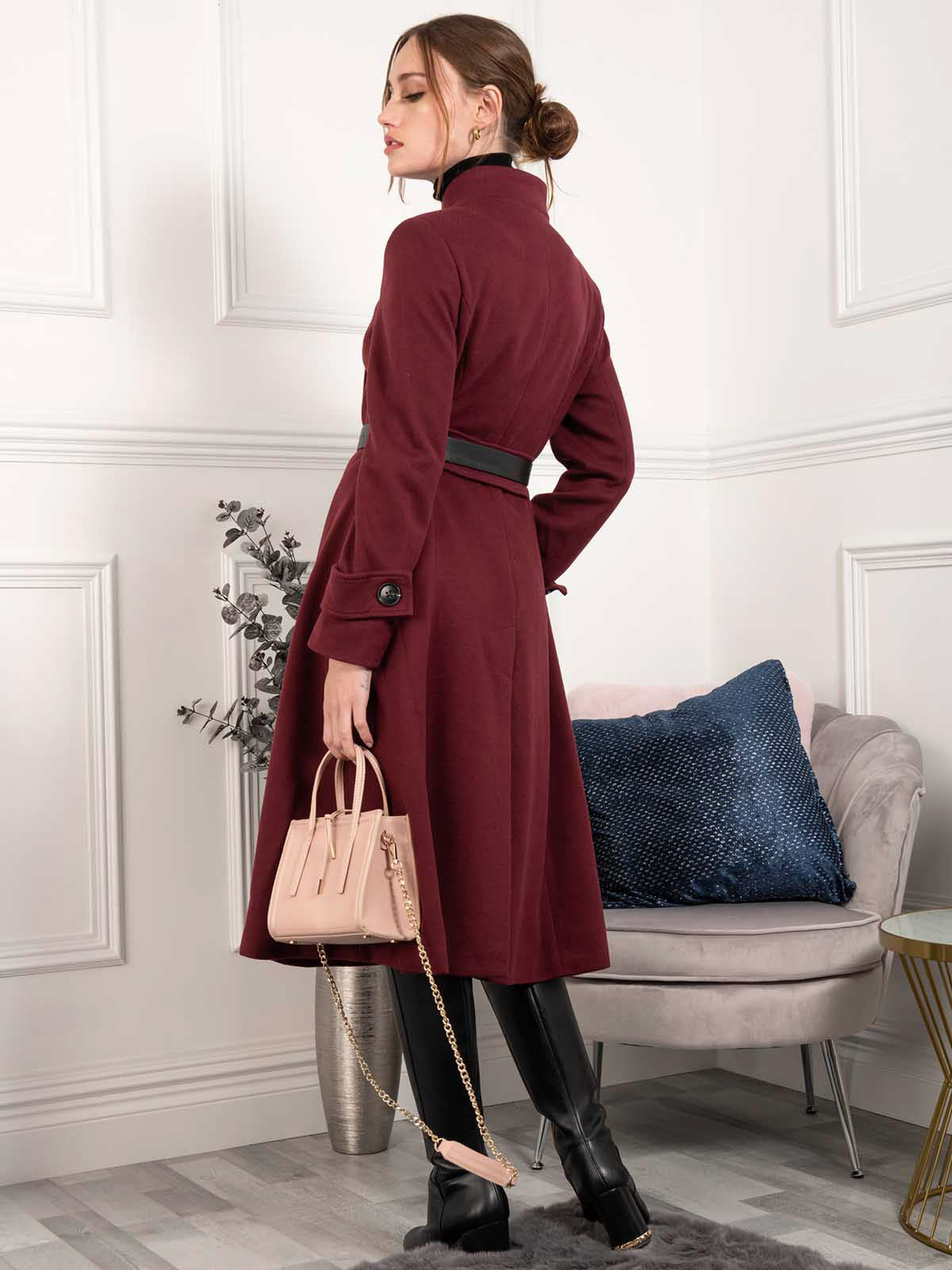 Burgundy coat outlet uk