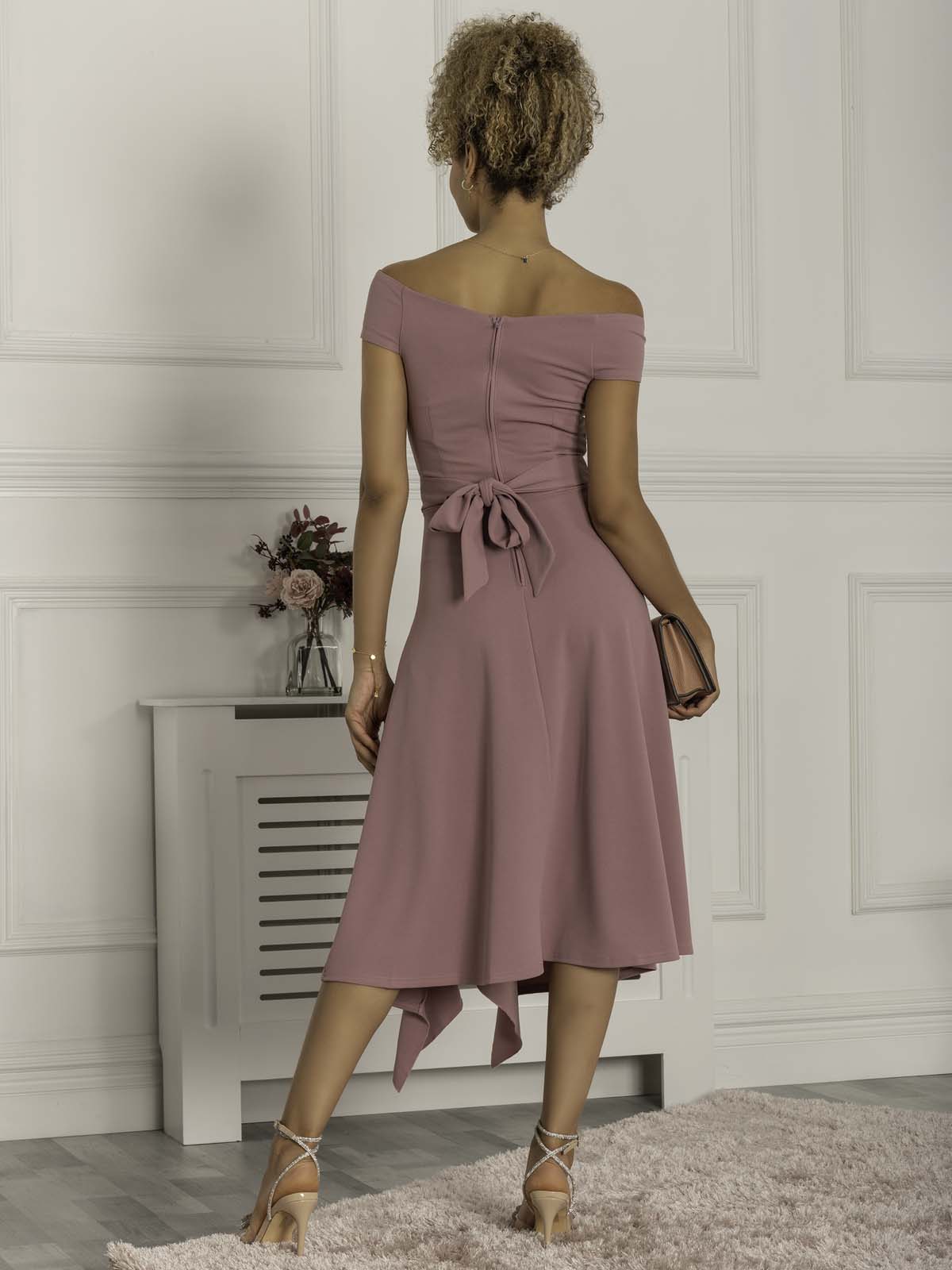 Mauve tea shop length dress