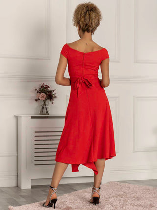 Desiree Frill Fit & Flare Dress, Scarlet Red Jolie Moi Retail Desiree Frill Fit & Flare Dress, Scarlet Red Jolie Moi Retail