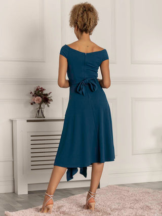 Desiree Frill Fit & Flare Dress, Teal Jolie Moi Retail Desiree Frill Fit & Flare Dress, Teal Jolie Moi Retail