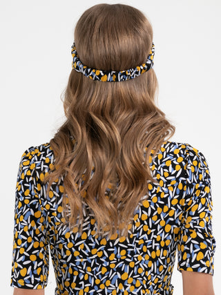 Printed Wide Jersey Headband, Yellow Multi