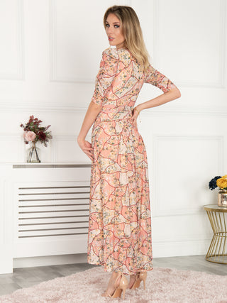 Sample Sale - Wrap Maxi Dress, Orange Multi