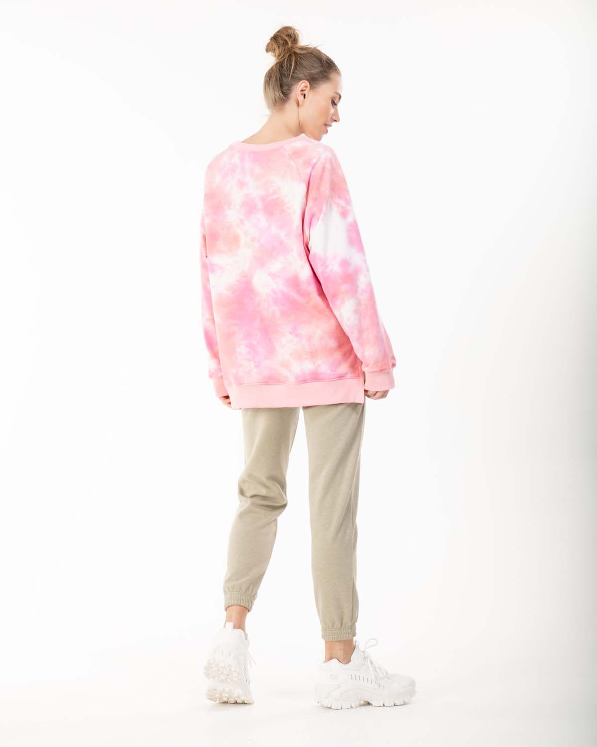 Pink tie shop dye jumper