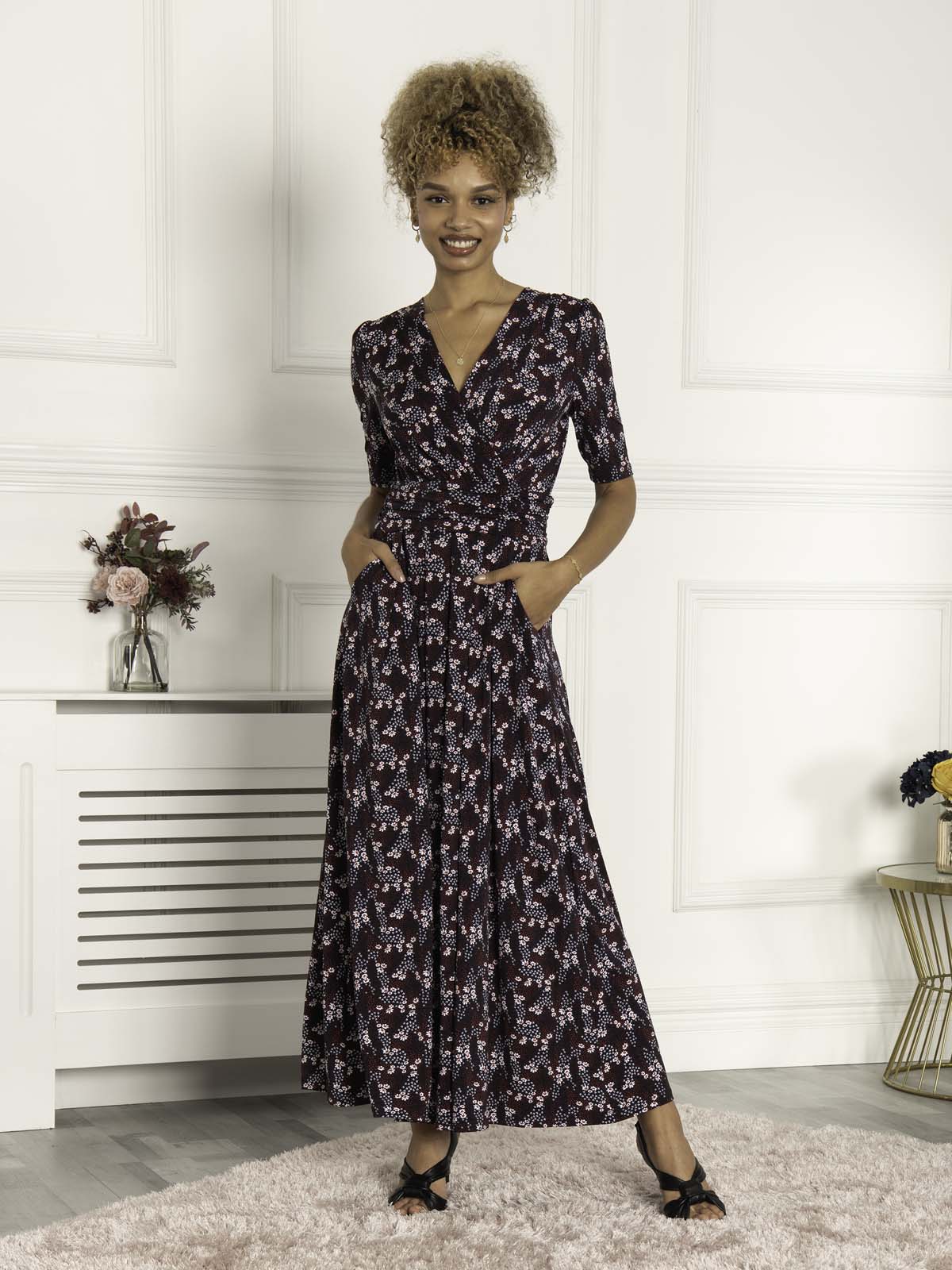 Half sleeve 2024 wrap dress