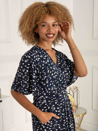 Jolie Moi Elesia Flare Sleeve Shift Dress, Dark Teal Jolie Moi Retail Jolie Moi Elesia Flare Sleeve Shift Dress, Dark Teal Jolie Moi Retail