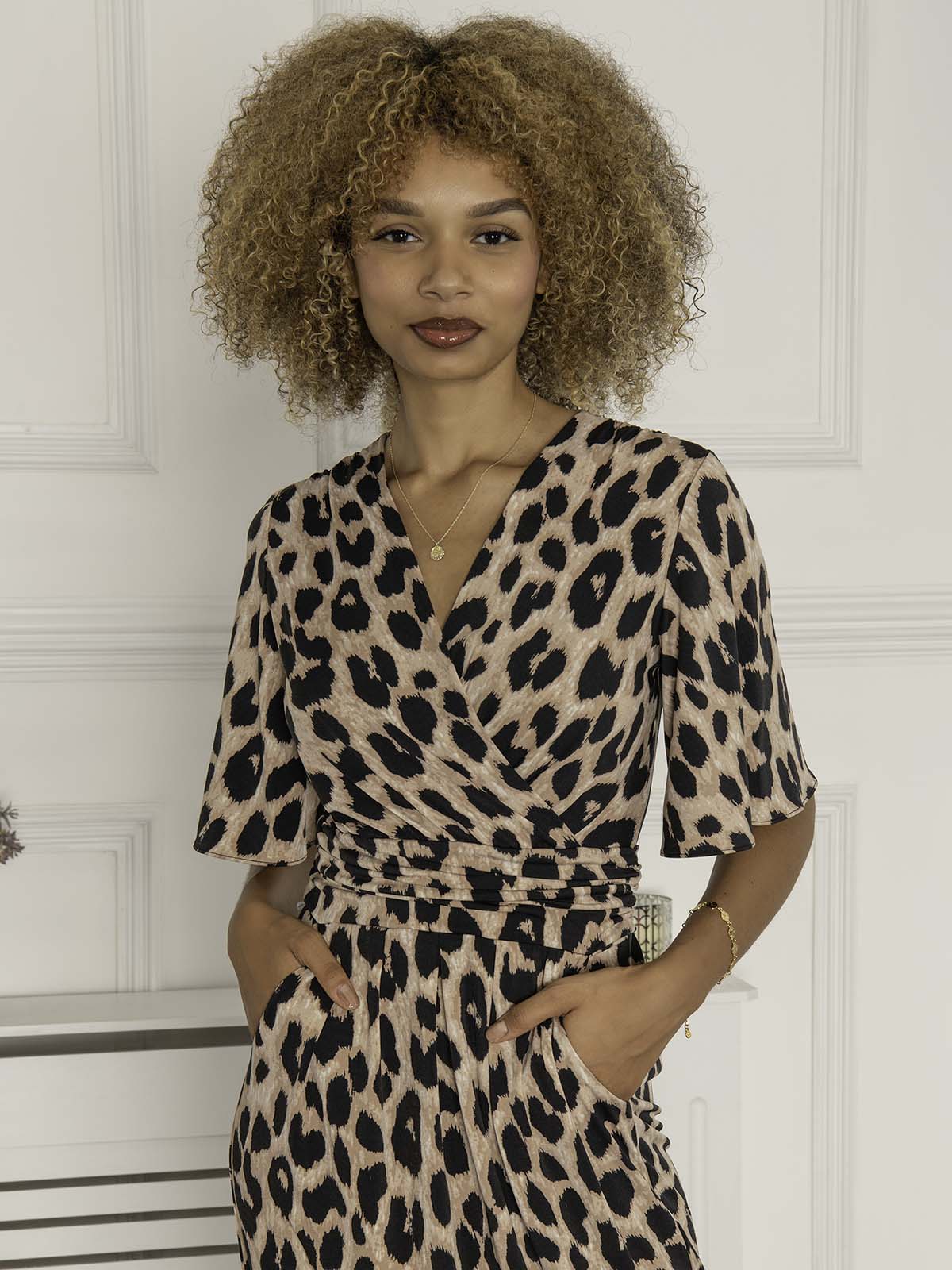 Leopard print shift top dress uk